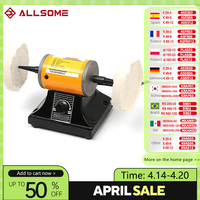 ALLSOME 220V 200W Adjustable Speed Mini Polishing Machine For Dental Jewelry Motor Lathe Bench Grinder Kit HT2945
