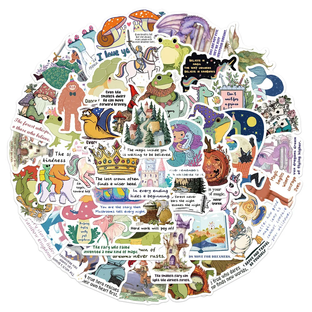 50 STKS Cartoon Inspirerende Sprookje Sticker DIY Decoratie Mobiele Telefoon Case Notebook Speelgoed Cadeau Leuke Skateboard Sticker