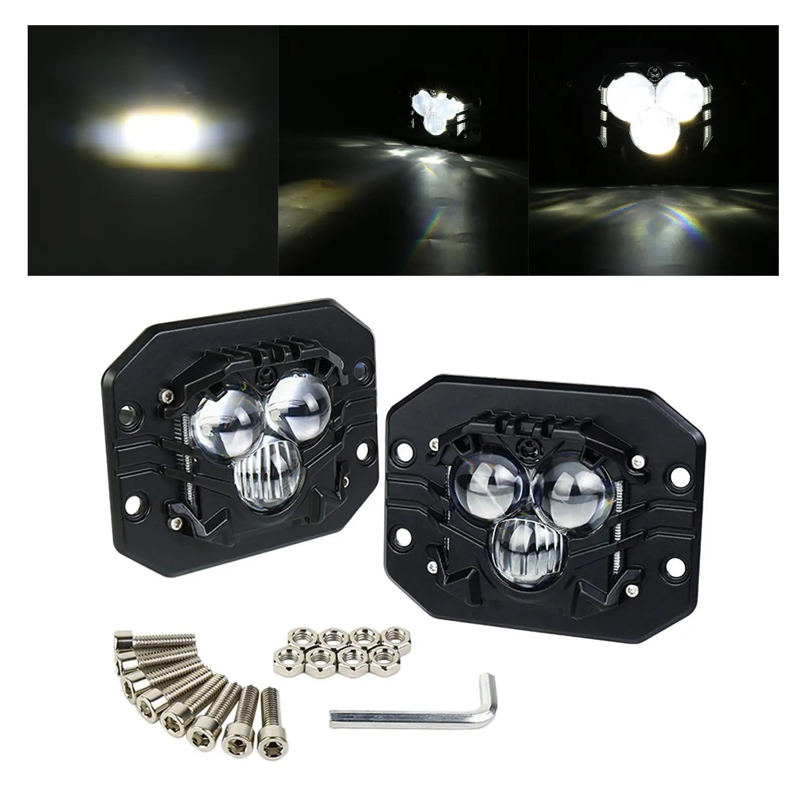 Światło pojazdowe, oświetlenie samochodowe, wodoodporne, oświetlenie dachowe, uniwersalne, 6070K, SUV, UTV, ciężarówka, światło robocze, 3500LM