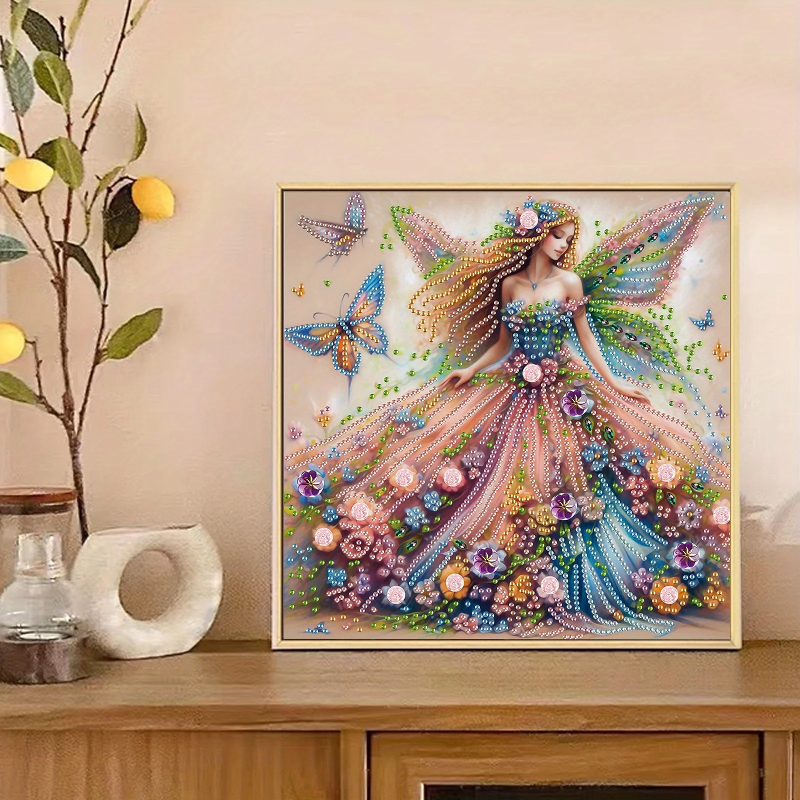 DIY flower fairy 5D Special Shape Diamond Art Kits for Beginners, Diamond Art Painting Kits for Home Wall Decoration Gift