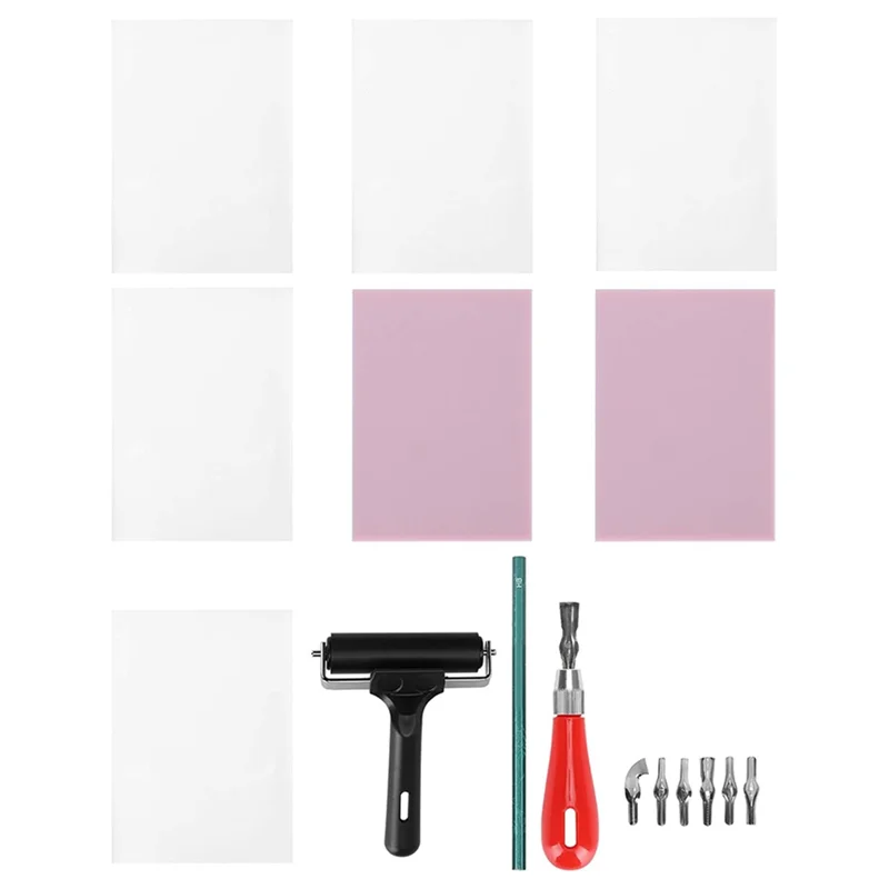 

A24F-Набор для резьбы по резине: полный набор для изготовления блоков штампов для печати и художественных ремесел с режущими станками