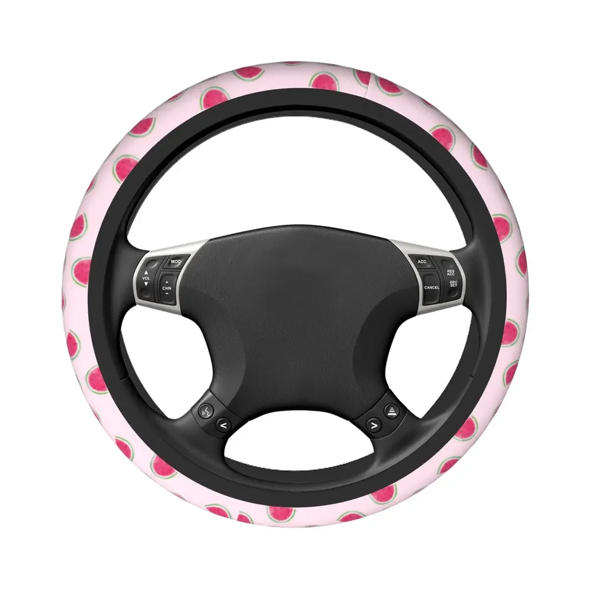 Car Steering Wheel Covers Cute Pink Watermelon Elastic Braid On The Steering Wheel Cover Car-styling Suitable Car Accessories