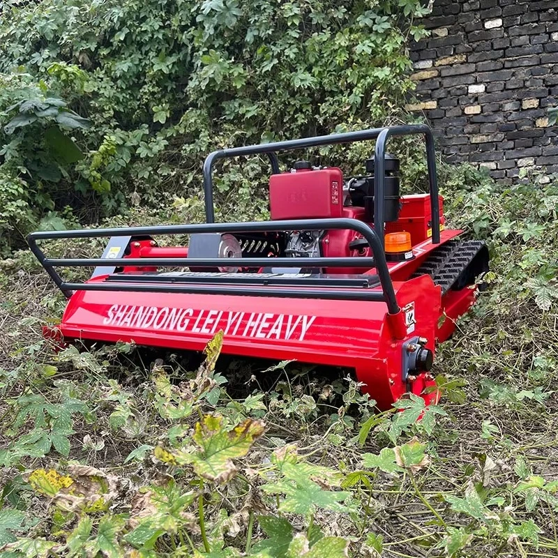 Engine Crawler Flail Mower with 800 1000 1200mm Cutting Width Remote Control Lawn Mower for Lawn and Field Mowing