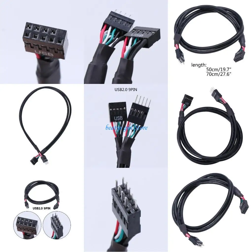 

C7AB USB 2.0 9 Pin Male To 9 Pin Female Adapter Extension Cable Shielded Line Durable