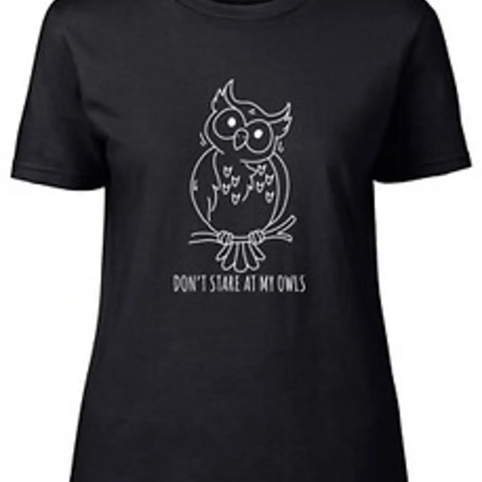 Lustiges Eulen Damen T Shirt Don't Stare at my Owls Geschenk vintage Washed Comfortable streetwear Soft Slightly fashion