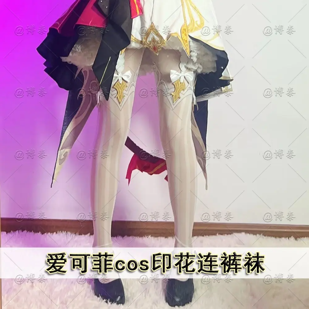 Nuevo Escoffier Genshin Impact Cosplay pantimedias estampadas calcetines juego disfraz de Halloween JK accesorio Anime regalo de cumpleaños
