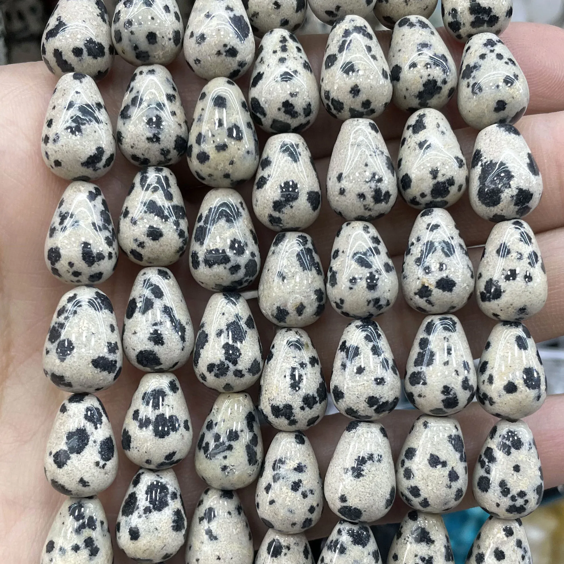 الدلماسية جاسبر الحجر الطبيعي مكعب مستدير الأوجه Rondelle فضفاض خزر عازل لصنع المجوهرات السحر أساور يدوية قلادة