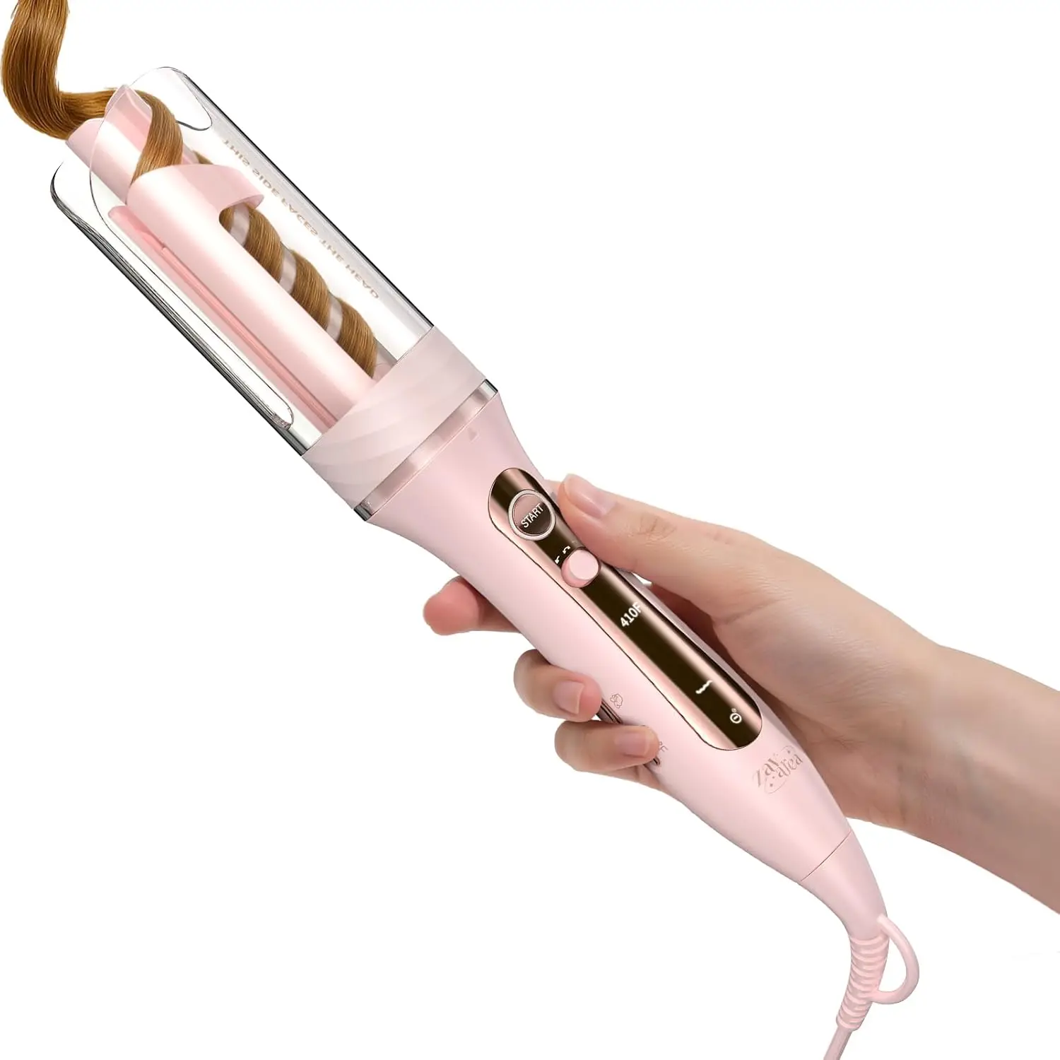 

Automatic Rotating Curling Iron - 1 Inch Wand for Beach Waves & Loose Curls, Anti-Scald & Frizz-Free, Dual Voltage