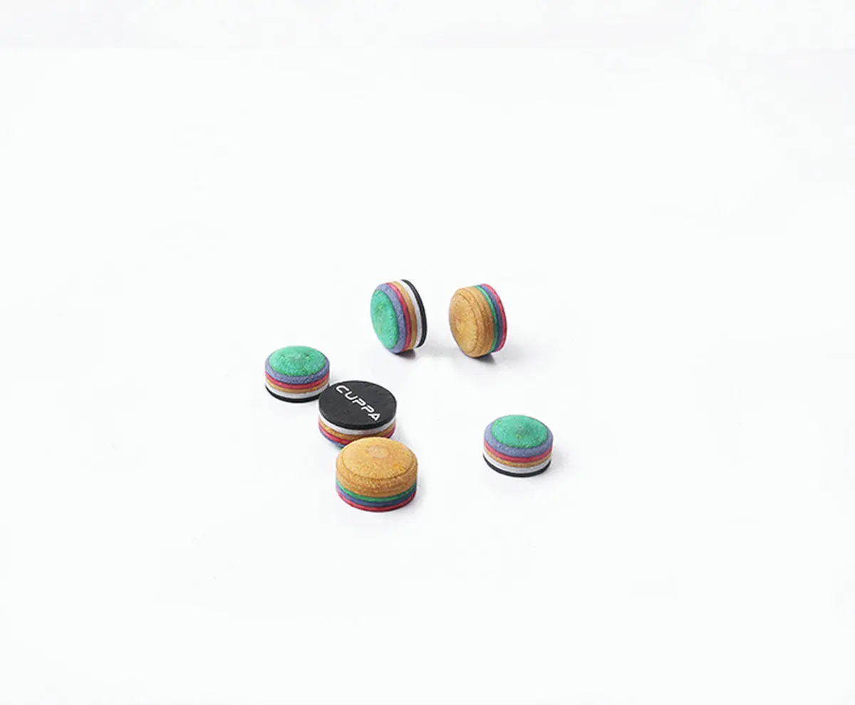 CUPPA Rainbow Billiards Pool Cue Tip 10.5/12/13mm  Multiple-Layers Hardness M