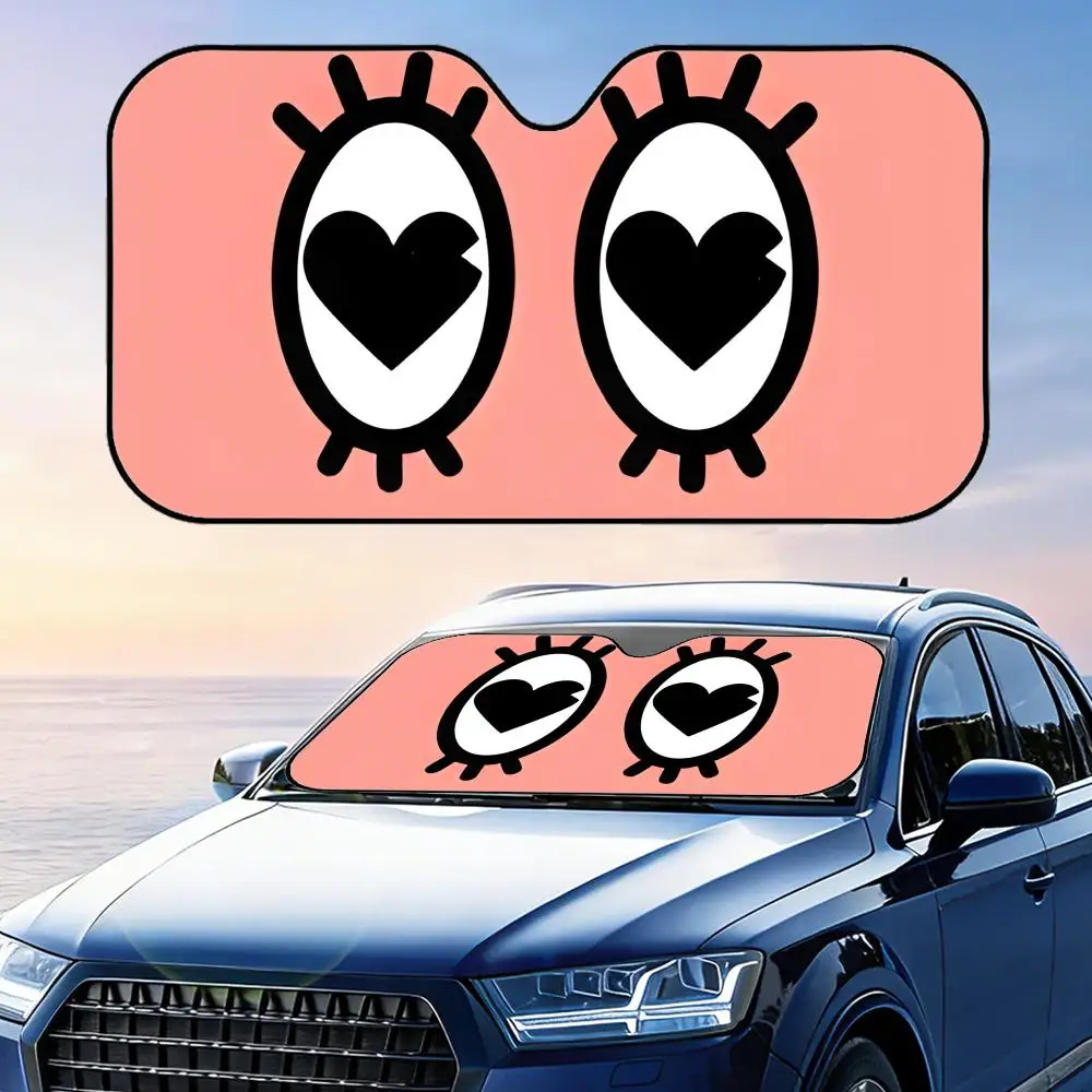 

Забавный солнцезащитный козырек с эмодзи, многоразовый, из алюминиевой фольги, для защиты от УФ-излучения и теплоизоляции, накладка на лобовое стекло