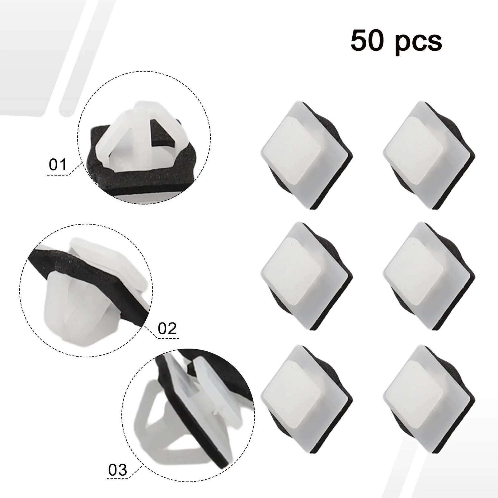 50pcs Auto Fastener Clip Nylon Door Panel Moulding Clips For Entourage For Tucson 2005-On 87756-2E000 Car Accessories