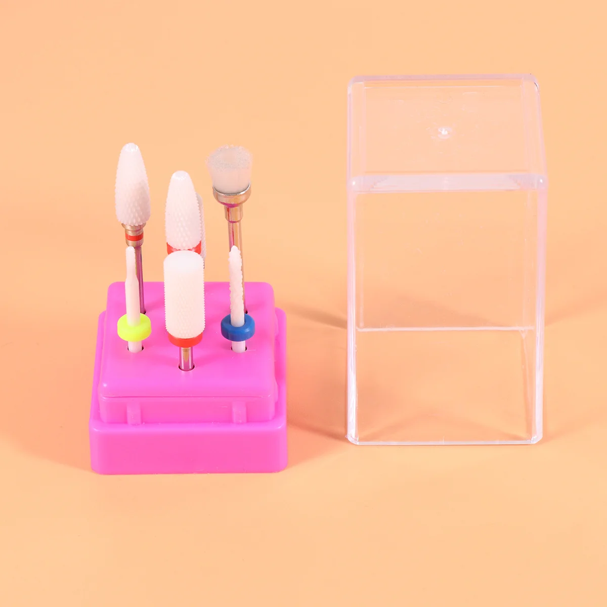 

7Pcs Nail Grinding Sturdy Manicure Drill Bits Kit Portable Storage Case for Nail Drill Machine Salon Beauty Use