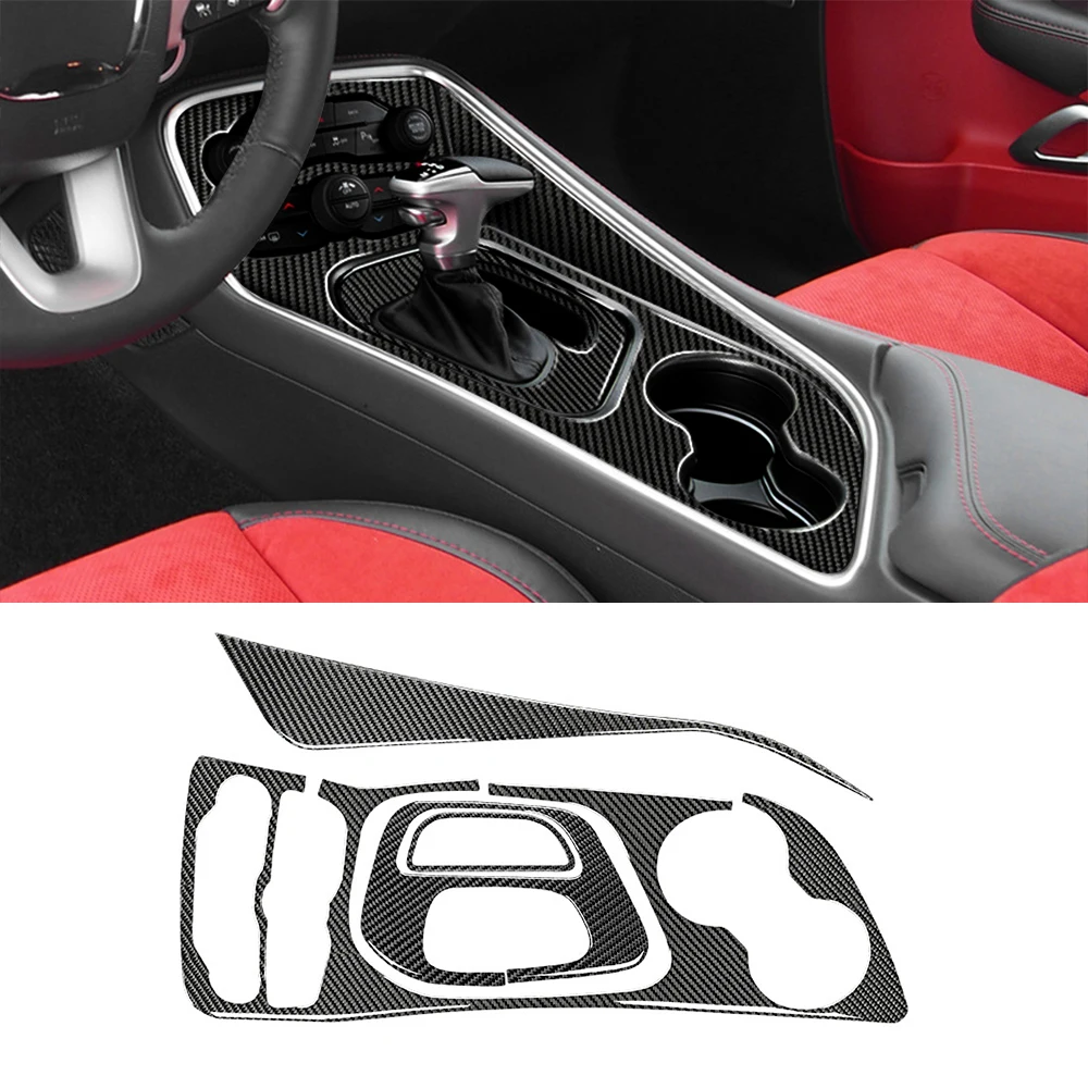 

For Dodge Challenger 2015 2016 2017 2018 2019 2020 Soft Carbon Fiber Sticker Accessories Para Auto Interior Car Gear Panel Tools