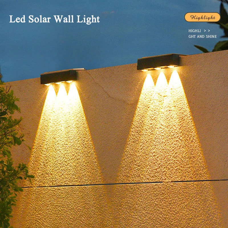 

Solar Wall Washing Lamp 3 LED Waterproof Outdoor LED Wall Light Courtyard Lamp Decorative Balcony Garden Atmosphere Lights