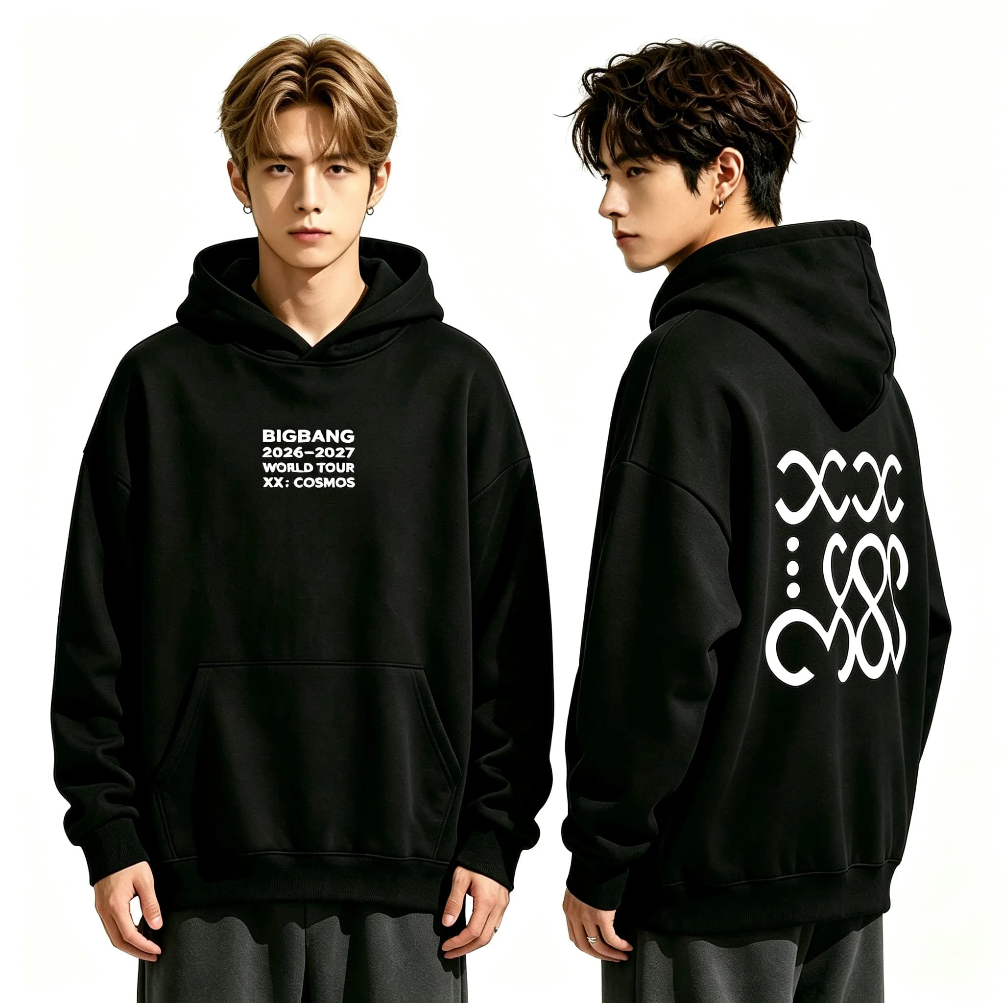 Bigbang 20. Jubiläumskonzert Unisex-Hoodie XX COSMOS 2026-2027 Welttournee Vorder- und Rückseitengrafikdruck Kpop VIP-Fans Sweatshirt – Detail 6