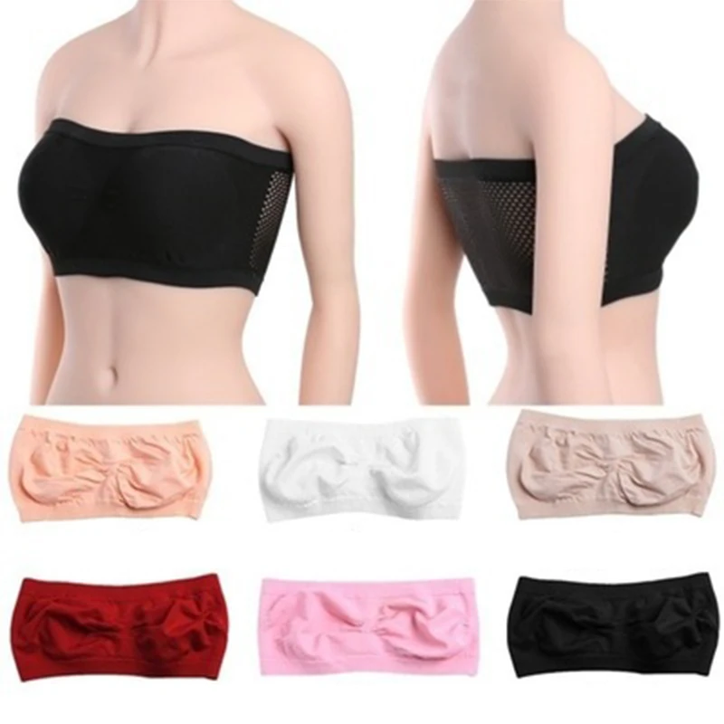 Summer Mesh Breathable Sporty Sexy Prevent Exposure Elastic Tube Top For Women