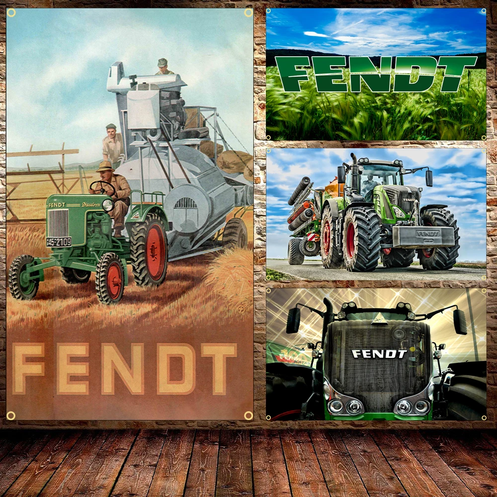 90x150CM 3X5Ft FENDTS Agriculture Tractor Flag Polyester Printed Agriculture Tractor Banner Garage or Outdoor For Decoration