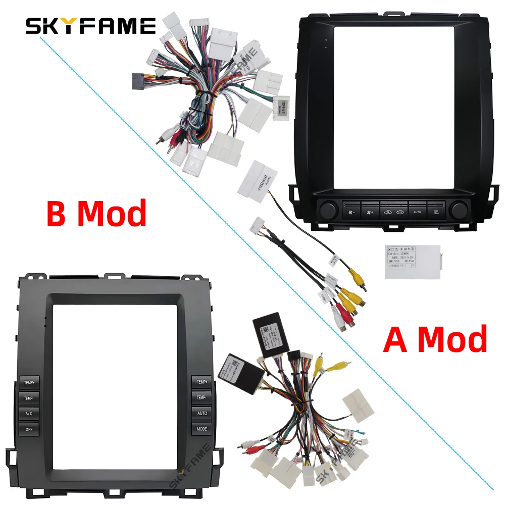 SKYFAME Car Frame Fascia Adapter Canbus Box Android Dash Fitting Panel Kit For Toyota Prado 120 Land Cruiser LC120 Lexus GX470