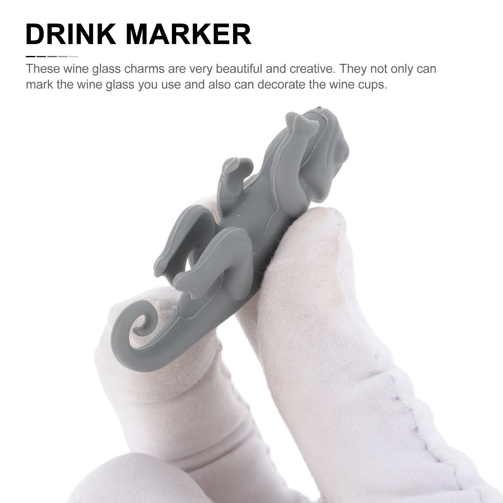 

6pcs Animal Wine Glass Charms Markers For Cocktail Martinis Beer Glass Identifier Silicone Drink Tags Party Kitchen Bar