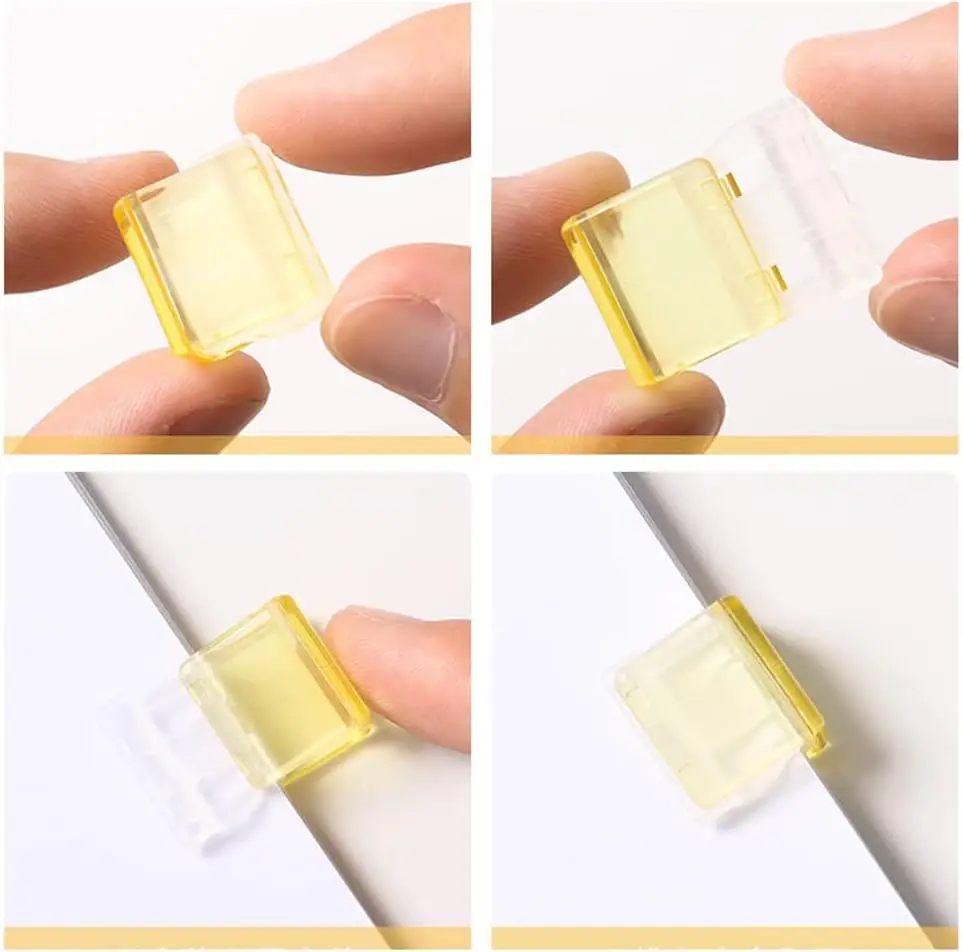 Refillable Push Binder Clips - Plastic Color Slide Clips with 20 Sheet Capacity for Office Home School Use