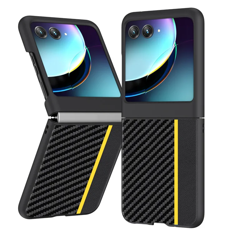 Kevlar Print Carbon Fiber Case For Motorola Razr40Ultra Fashion Anti-drop Cover Anti-knock Cases For Razr 40 Ultra