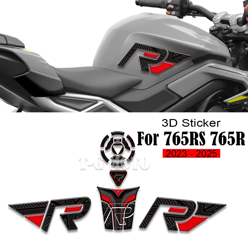 

765RS 765R Motorcycle 3D Epoxy Resin Protection Tank Pad Stickers Gas Tank Decals For Triumph Street Triple 765 RS R 2023 2024