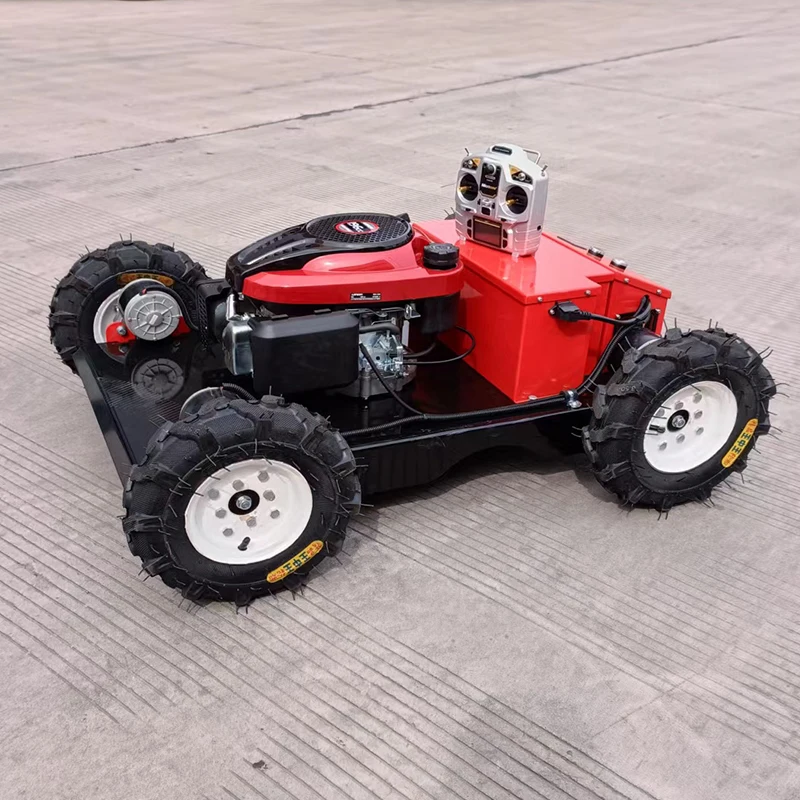 Crawler remote control mowing engine self-propelled all-terrain automatic weeding vehicle for agricultural orchard
