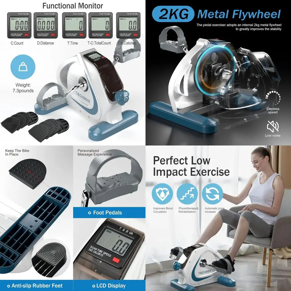 

Портативный мини-велотренажер для дома с маховиком 5 фунтов для тренировок ног и рук у стола