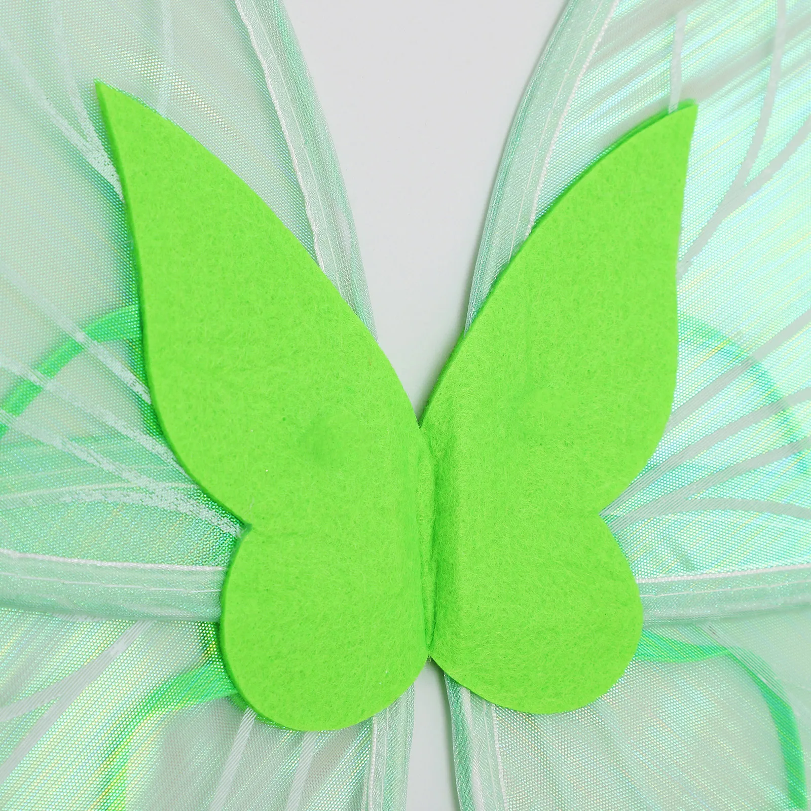 Kids Girls Butterfly Fairy Cosplay 4-piece Set Gradient Wing + Elf Ears + Flower Headwear +Star Wand for Halloween Party Gifts