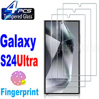 1/4Pcs 0.2mm Tempered Glass For Samsung Galaxy S24 Ultra Fingerprint Unlock Screen Protector Glass Film