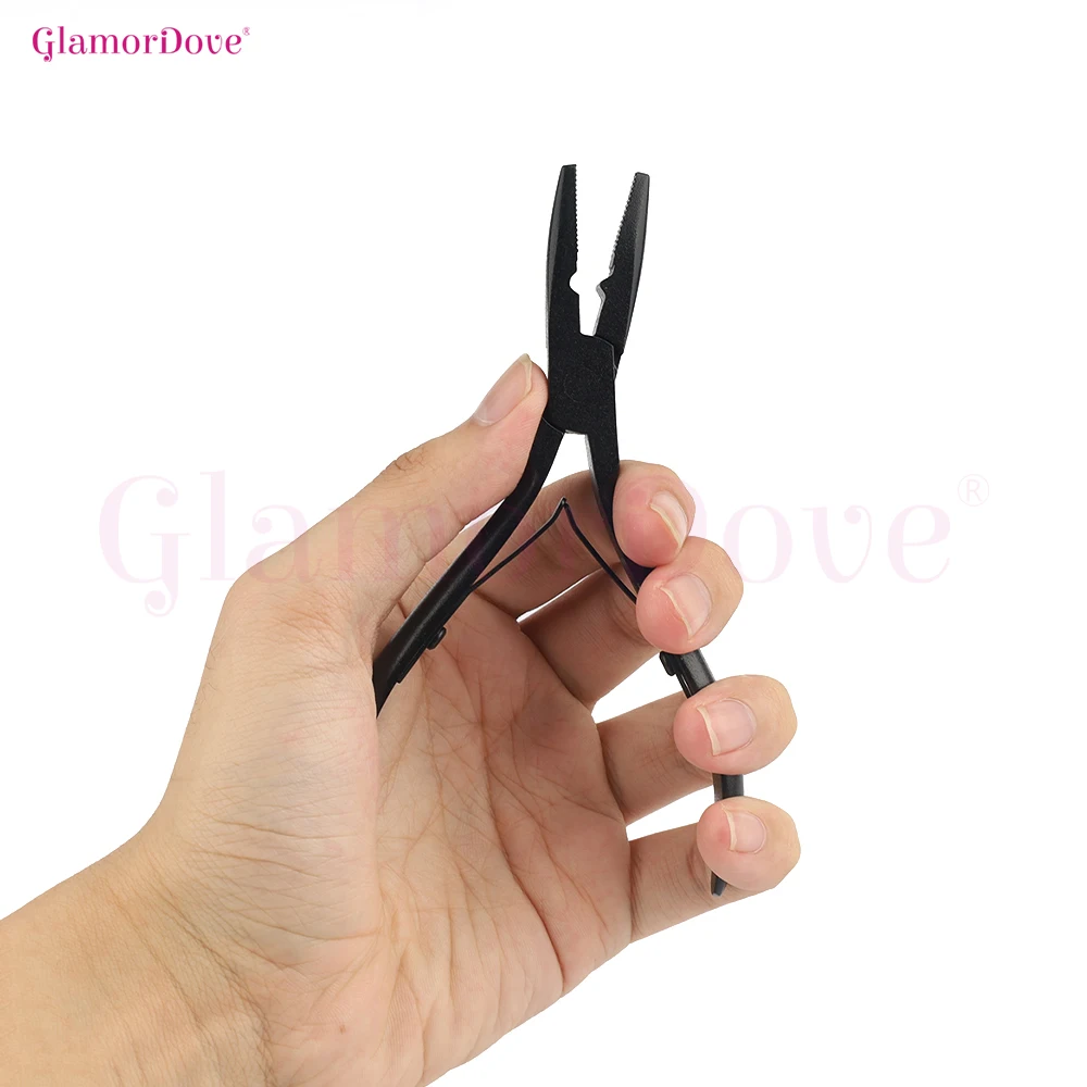 GlamorDove Micro Ring Hair Extension Tool Kit, Pliers with Hook Needle & Loop Threader for Installing Micro Bead Extensions