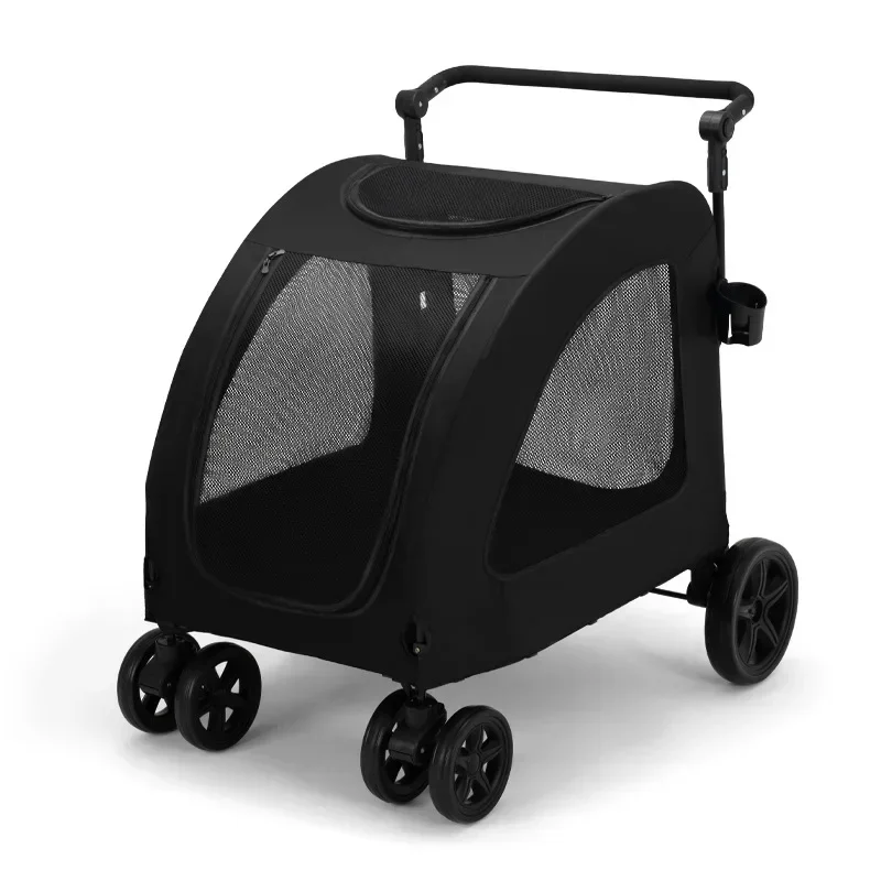 Custom Hot Selling Pet Carts Trolley Large Medium Dogs Folding Pet Stroller Dog Carrier Dog Stroller Luxury 4 Wheels Pet