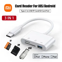 Xiaomi 3 In 1 SD TF Card Reader USB-A Type C Adapter CF SD Memory Card Flash For Macbook Laptop ipad Samsung Xiaomi OTG Adapter