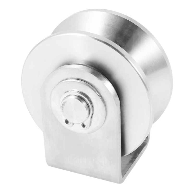 2 Inch V Type Pulley Roller 304 Stainless Steel Sliding Gate Roller Wheel Bearing for Material Handling and Moving