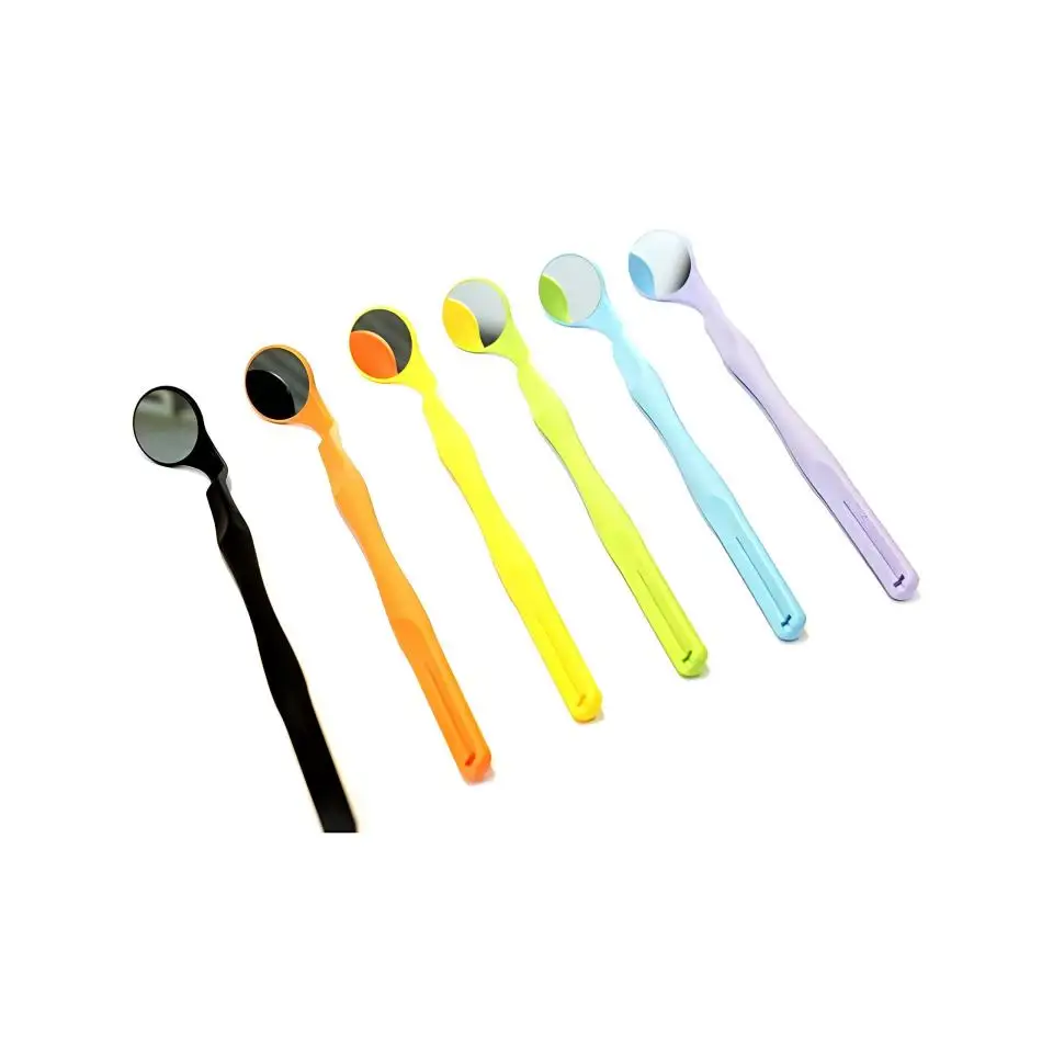 1pc COTISEN Ergonomic Dental Mirror Multi-bend Handle for Oral Corner Retraction High Definition Front Surface Reflector Mirror