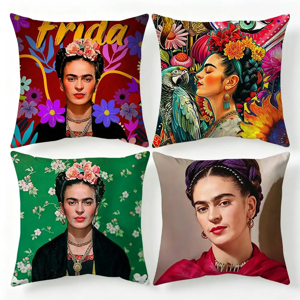 F-Frida K-Kahlo Art Pillow Case Living Room Sofa Cushion Cover Suitable For Home Bedroom Room Decoration