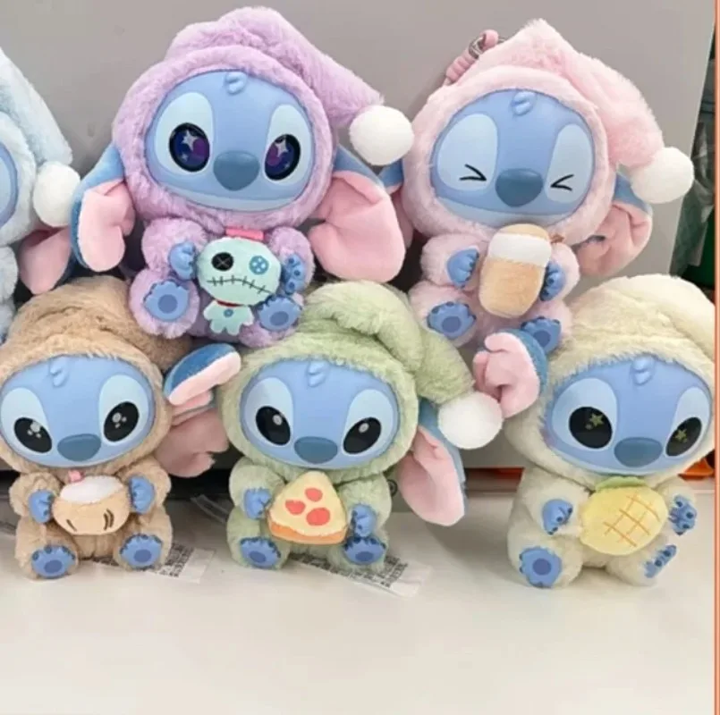 

MINISO Disney Lilo & Stitch Eat Something Before Sleep слепая коробка плюшевая кукла милая пижама Stitch детская игрушка сумка кулон подарок