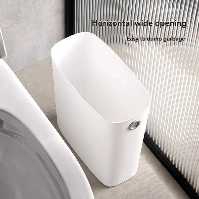 1Pc/Simple Long Cylindrical Trash Can for Home Use, No-Hand-Contamination Sorting Bin, Lidless Storage Bin, Plastic Bin
