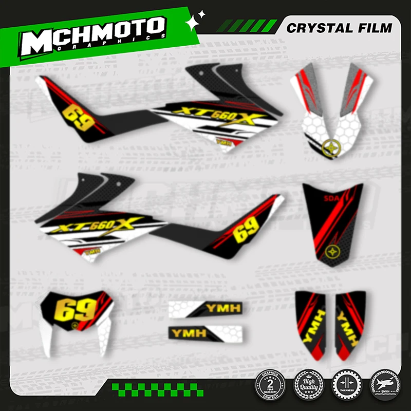 

MCHMFG For YAMAHA XT660X 2008-2015 Motorcycle Graphics Background Decal Stickers Kits Number Name Custom