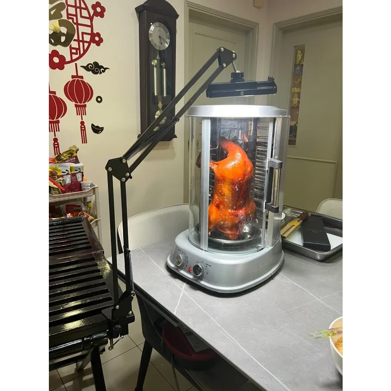 All Metal Smokeless Rotisserie Roaster Oven with Glass Door for Whole Duck Chicken Kebab Turkish BBQ