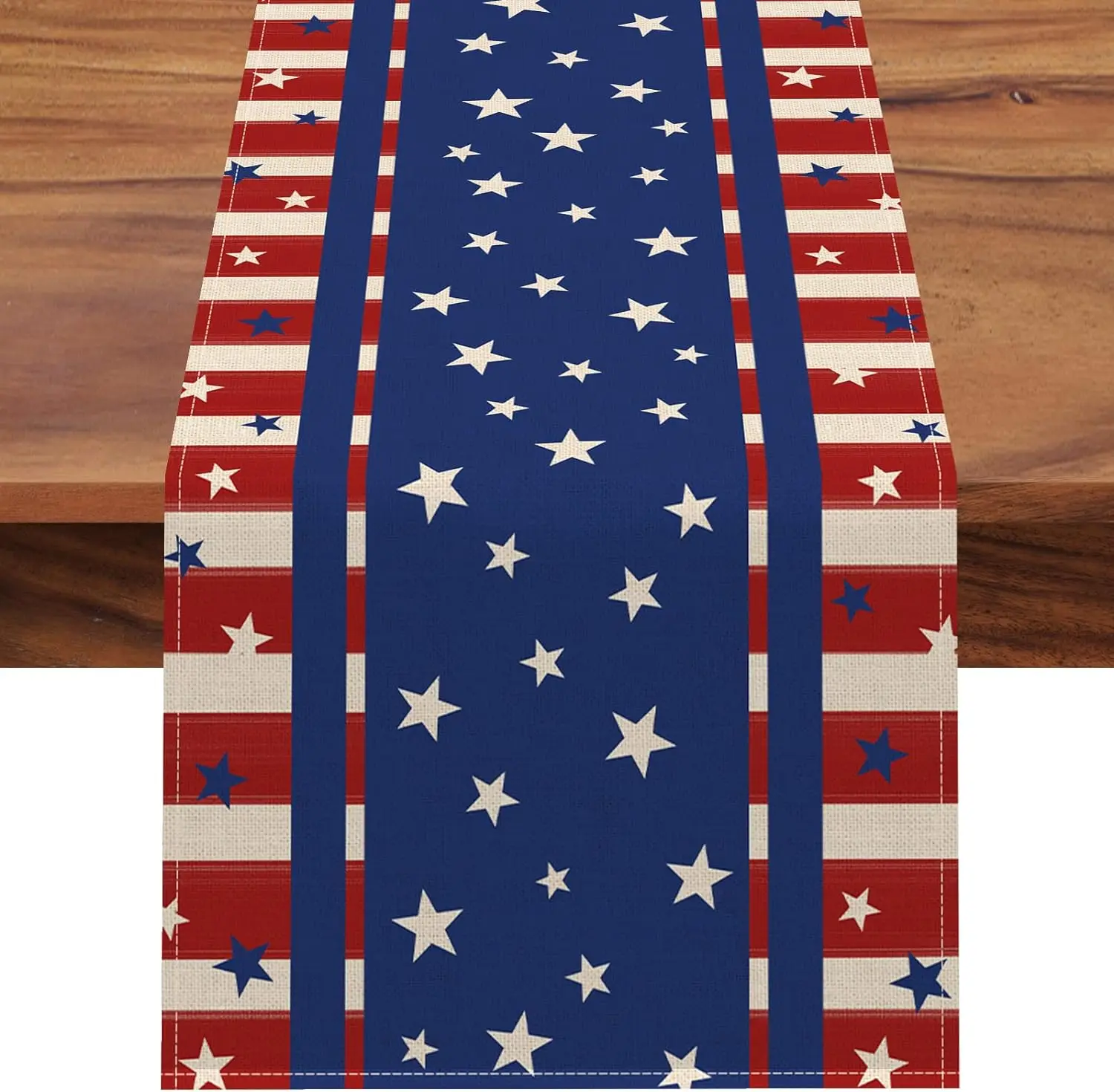 4th of July America Truck Linen Table Runners Washable Kitchen Dining Dresser Scarves Table Decor Independence Day Party Decor