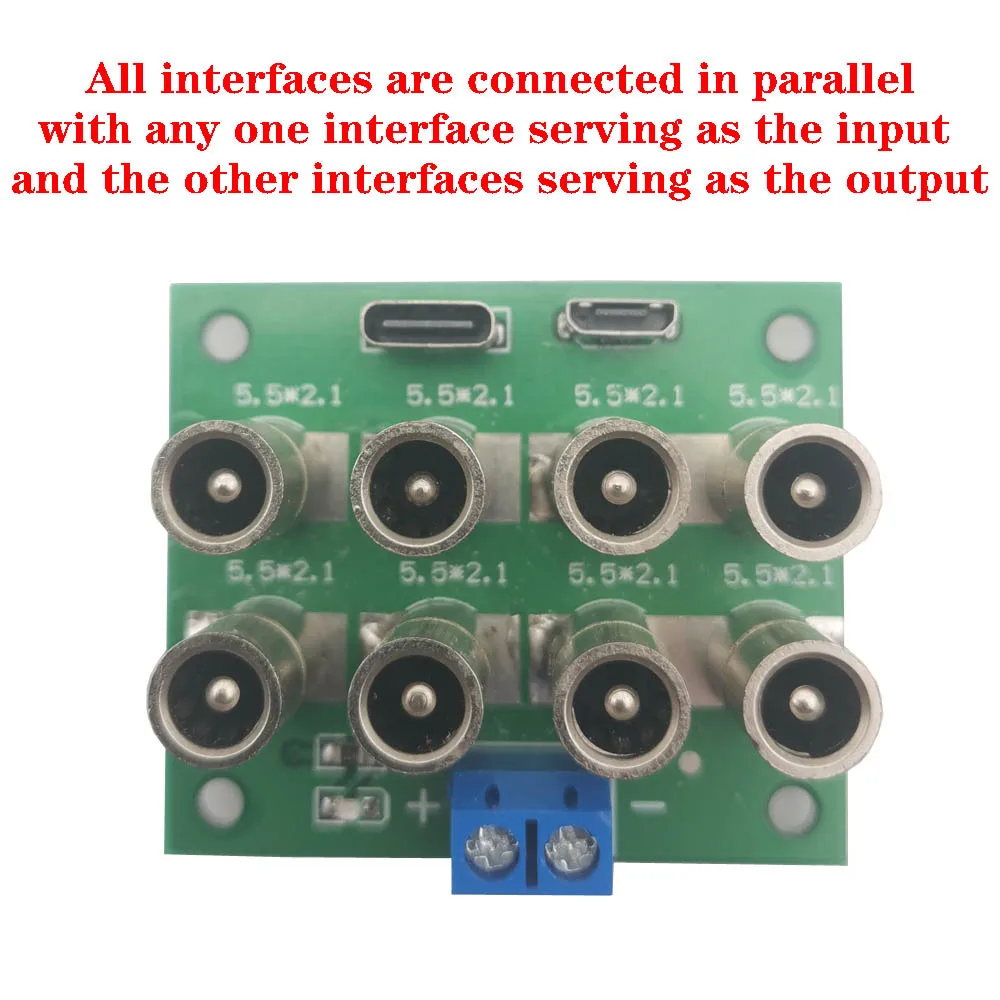 DC 5.5*2.1 mm Female Jack Connectors Integrated Board Distribution Hubs High Current TYPE-C MICRO 5521 for DC Base Testing Board