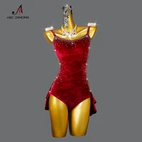 Nuevo vestido de fiesta de baile latino de terciopelo, Falda corta sexi para mujer adulta, traje de salón, traje de línea Cha-Cha, fiesta deportiva para niñas personalizada