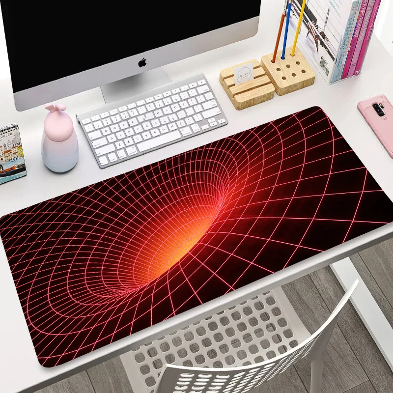 XxL Galaxy Abstract Mouse Pad Wormhole Science Fiction Mousepads Line Movement Large Desk Mats Customized Anti-slip Keyboard Mat