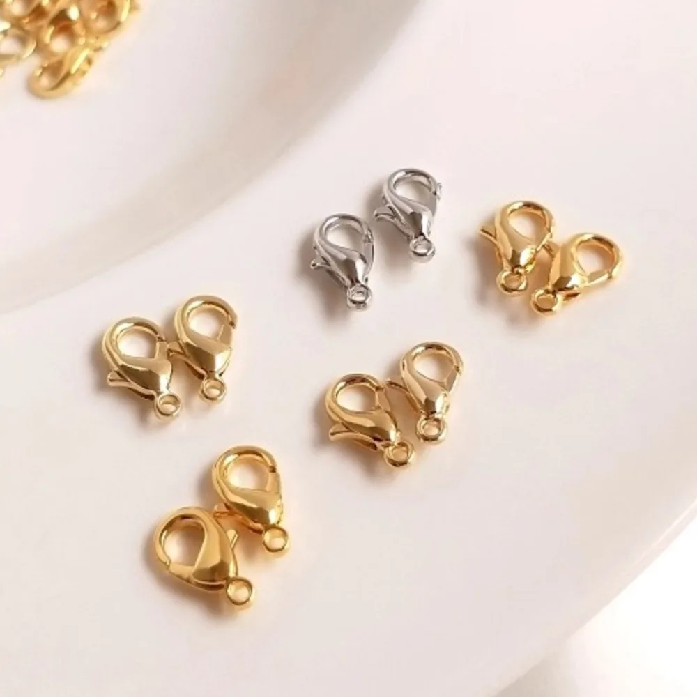 

Медные застежки 14-каратное золото Цвет 18-каратного золота Пряжка-лобстер Ювелирный браслет Концевое соединение Пружинная пряжка DIY Аксессуары Материал