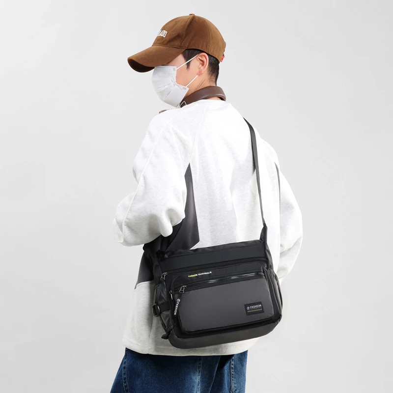 Large Capacity Men's Fashion Business Oxford Cloth Single Shoulder Crossbody Bag Simple Casual Versatile Commuting Storage Bags