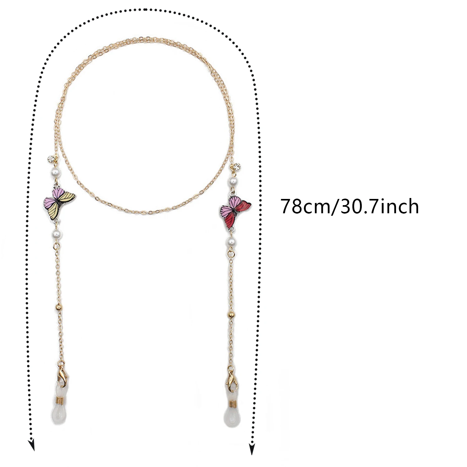 Boho Butterfly Pendant Glasses Chain Anti Slip Sunglasses Reading Glasses Lanyard Strap