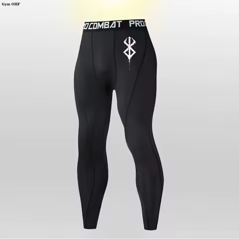 Anime Berserk Guts Quick Dry Leggings Men Gym Running Jogging Pants Elastic Skinny Sports Trousers Compression Tights Mens