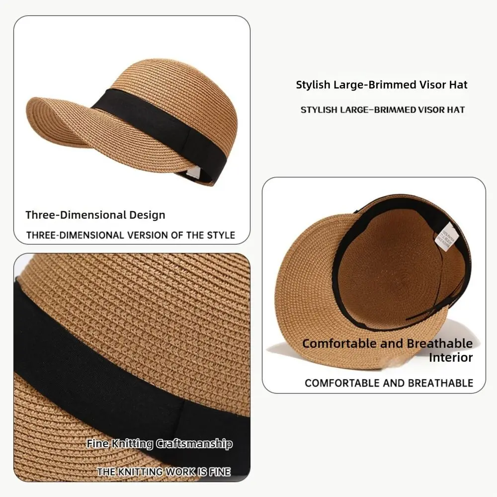 

Korean Style Woven Straw Straw Hats Breathable Sunscreen Sun Caps Casual Style Baseball Cap Outdoor