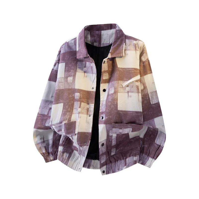 coat for male 2026 Spring new Printed Work Jacket Men's Loose Large Size Tops Student Trendy Men's casual Jackets M-5XL